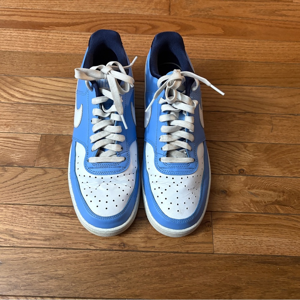 Nike Blue and White Dunk Low Sneakers